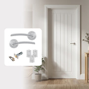 Suffolk White Cottage FD30 Fire Rated Smooth Moulded Internal Door with Handle Pack