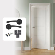 White Primed Smooth 4P Ladder FD30 Fire Rated Internal Door with Handle Pack