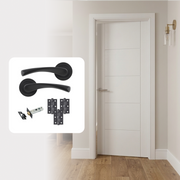 White Primed Hollow Core Smooth 5P Vancouver Internal Door with Handle Pack