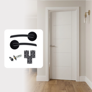 White Primed Hollow Core Smooth 5P Vancouver Internal Door with Handle Pack
