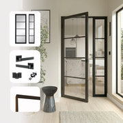 Industrial Style Soho 4L Internal Door Set with Fixed Side Panel
