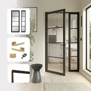 Industrial Style Soho 4L Internal Door Set with Fixed Side Panel