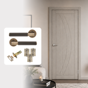 Fully Finished Grey Laminate Sorrento Internal Door with Handle Pack