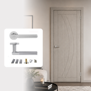 Fully Finished Grey Laminate Sorrento Internal Door with Handle Pack