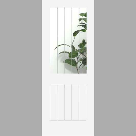 Fully Finished White Cottage Newark Half Light Clear Glazed Internal Door