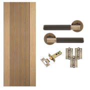 Fully Finished Oak Sydney Internal Door with Handle Pack