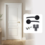 White Primed 3 Panel Textured Hollow Core Internal Door with Handle Pack