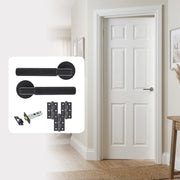 White Primed Textured Regency 6P Hollow Core Internal Door with Handle Pack