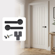 White Primed Textured Mexicano FD30 Fire Rated Internal Door with Handle Pack