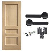 Fully Finished Toledo 3 Panel Internal Door with Handle Pack