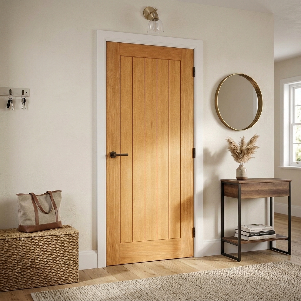 Pre-Finished Oak Tuscany Cottage Style FD30 Fire Rated Internal Door