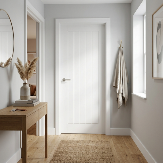 White Primed Tuscany Smooth Cottage 5P Internal Door