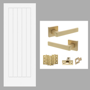 Fully Finished White Newark Cottage Internal FD30 Fire Rated Door with Handle Pack Bundle
