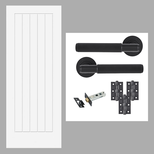 Fully Finished White Newark Cottage Internal Door with Handle Pack Bundle