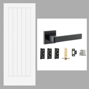 Fully Finished White Newark Cottage Internal FD30 Fire Rated Door with Handle Pack Bundle