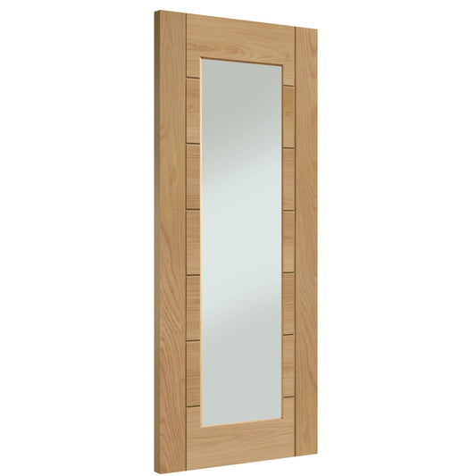Pre-Finished Palermo Essential 1 Light Internal Oak Door with Clear Glass