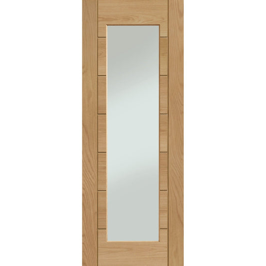 Pre-Finished Palermo Essential 1 Light Internal Oak Door with Clear Glass