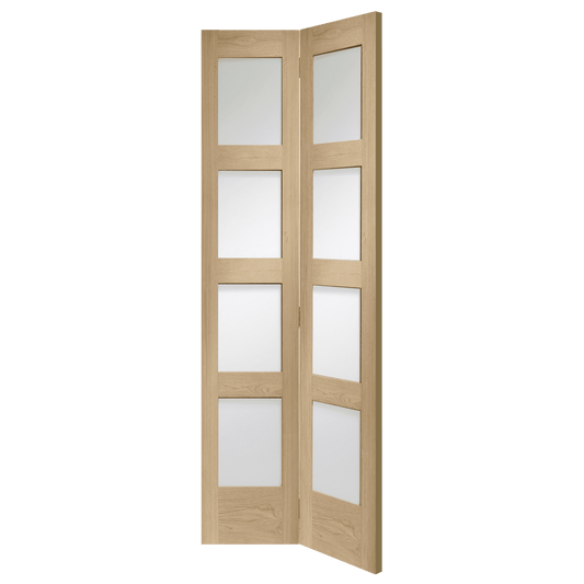 Internal Oak Shaker Bi-Fold with Clear Glass