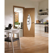 Internal Oak Pesaro with Clear Glass Fire Door