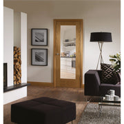 Internal Oak Pattern 10 with Clear Glass Fire Door