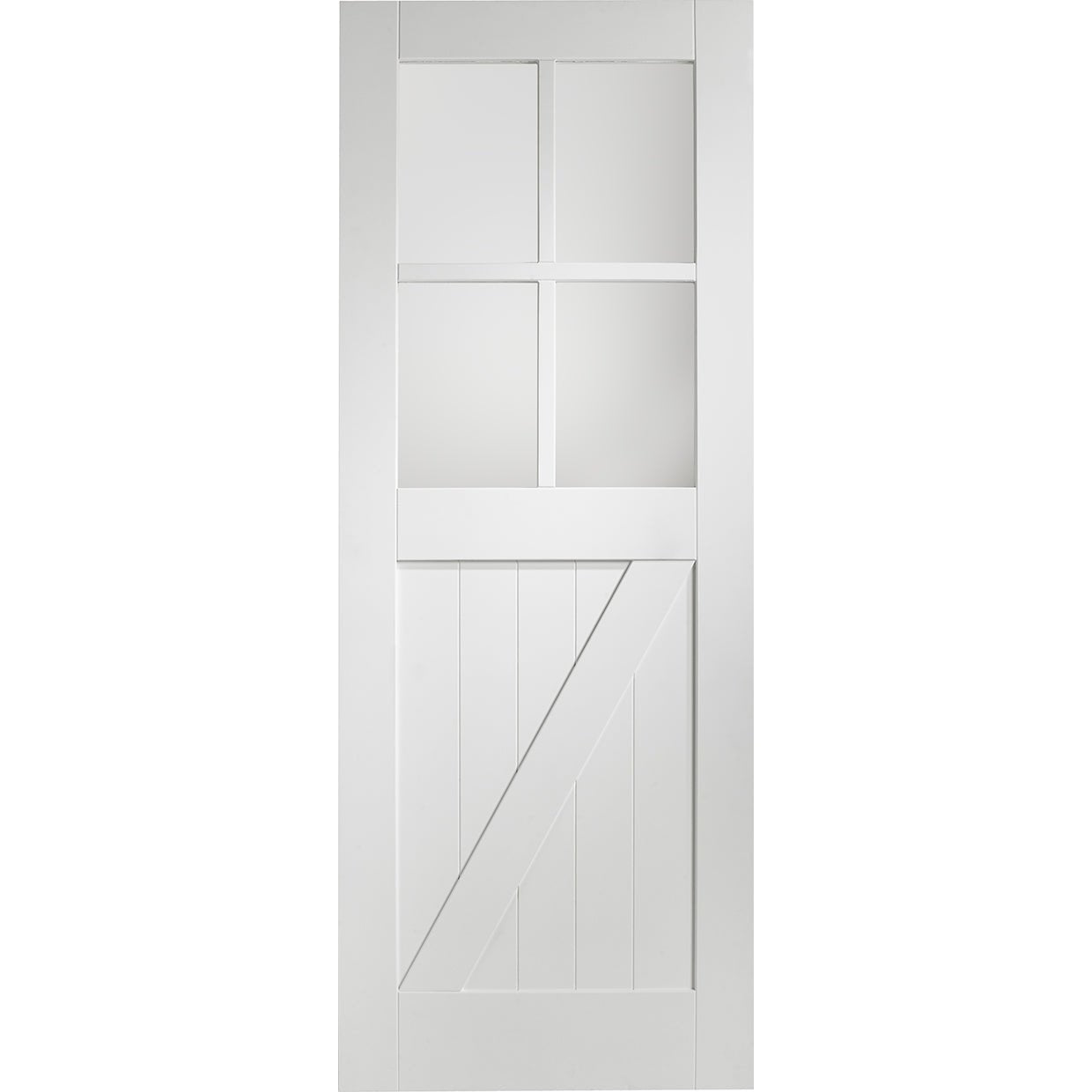 Internal White Primed Cottage with Clear Glass (4 x Z Brace)