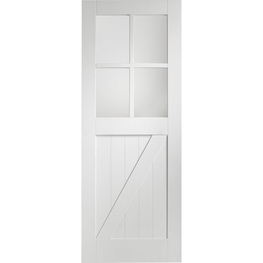 Internal White Primed Cottage with Clear Glass (4 x Z Brace)
