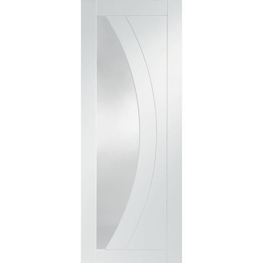 Internal White Primed Salerno Fire Door with Clear Glass