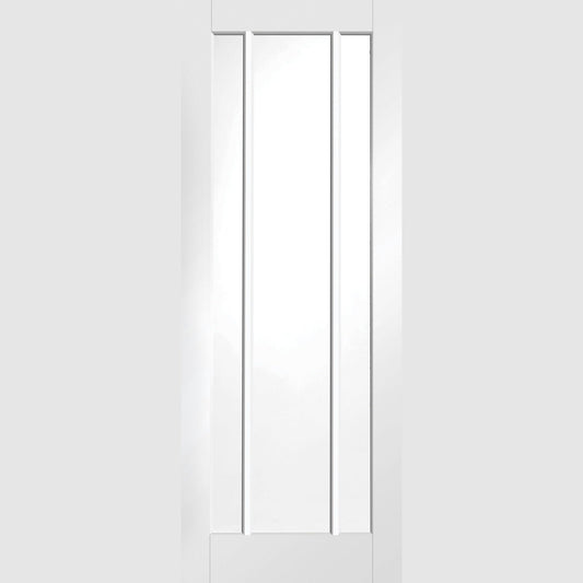 Internal White Primed Worcester Fire Door with Clear Glass