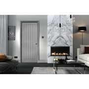 Grey Moulded Textured Vertical 5P Fire Door