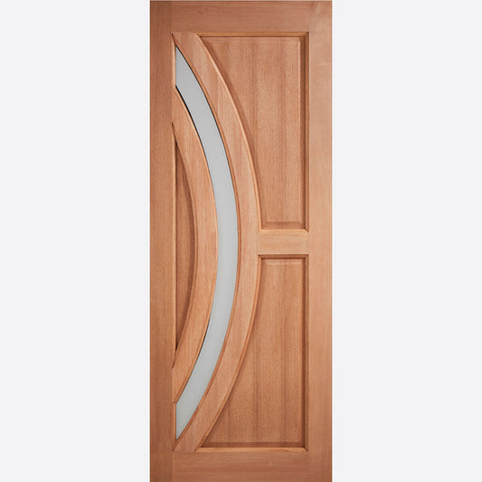 Hardwood Harrow Frosted Glazed External Door