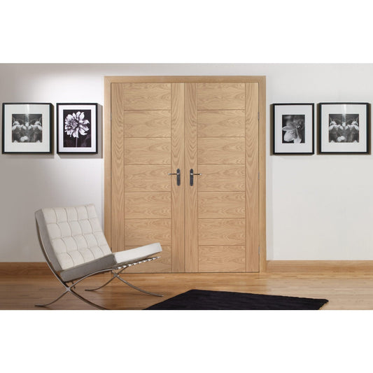 Internal Oak Palermo Door Rebated Pair