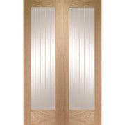 Internal Oak Suffolk Pattern 10 Pair with Clear Etched Glass