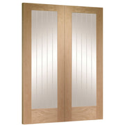 Internal Oak Suffolk Pattern 10 Pair with Clear Etched Glass