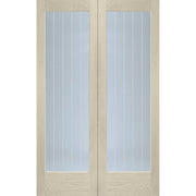 Internal Oak Suffolk Pattern 10 Pair with Clear Etched Glass