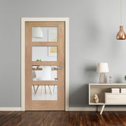 Internal Oak Shaker with Clear Glass Fire Door