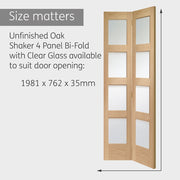 Internal Oak Shaker Bi-Fold with Clear Glass