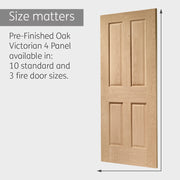 Internal Oak Pre-finished Victorian 4 Panel Fire Door
