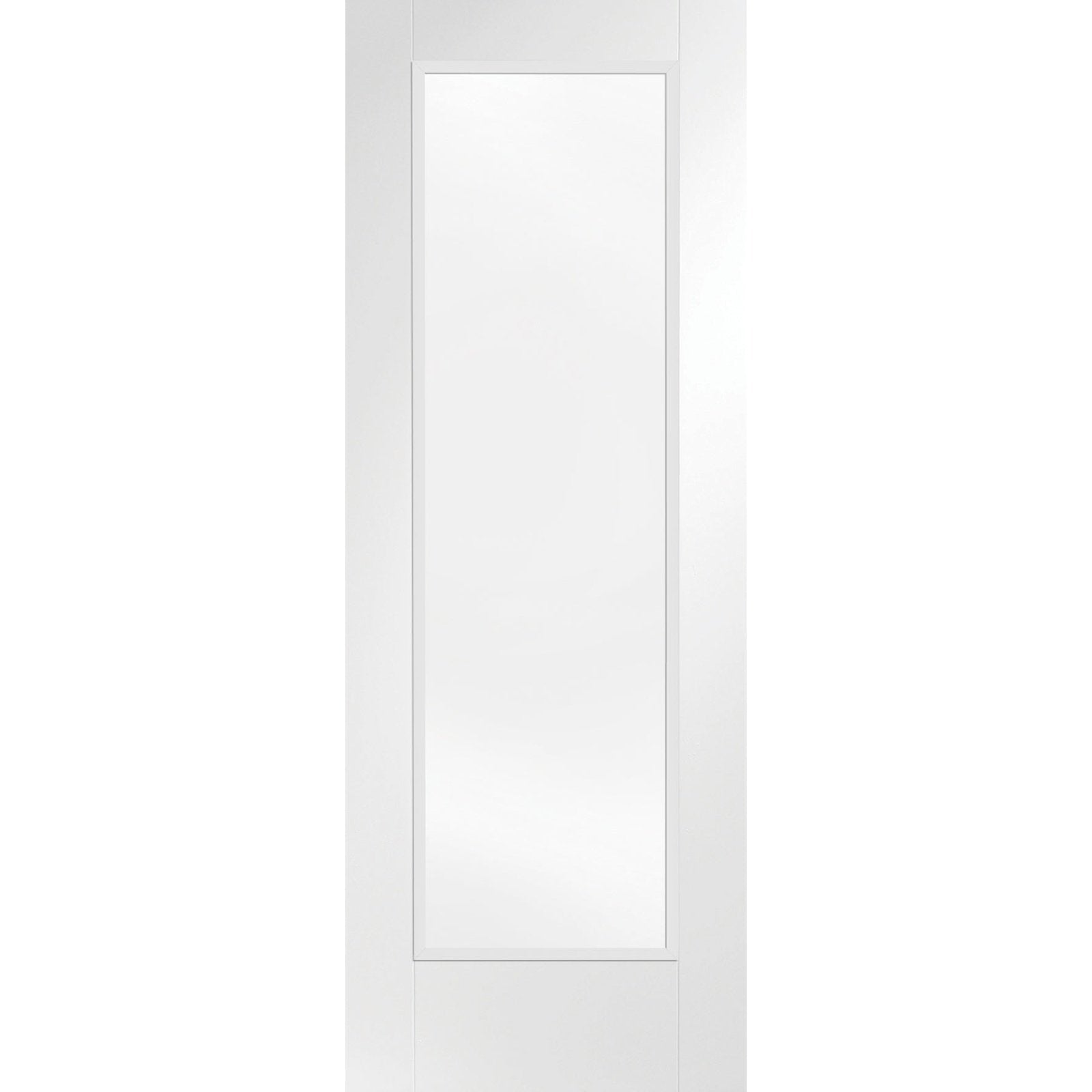 Internal White Primed Pattern 10 With Clear Glass Fire Door – Deal4Doors