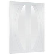 Internal White Primed Salerno Door Pair with Clear Glass