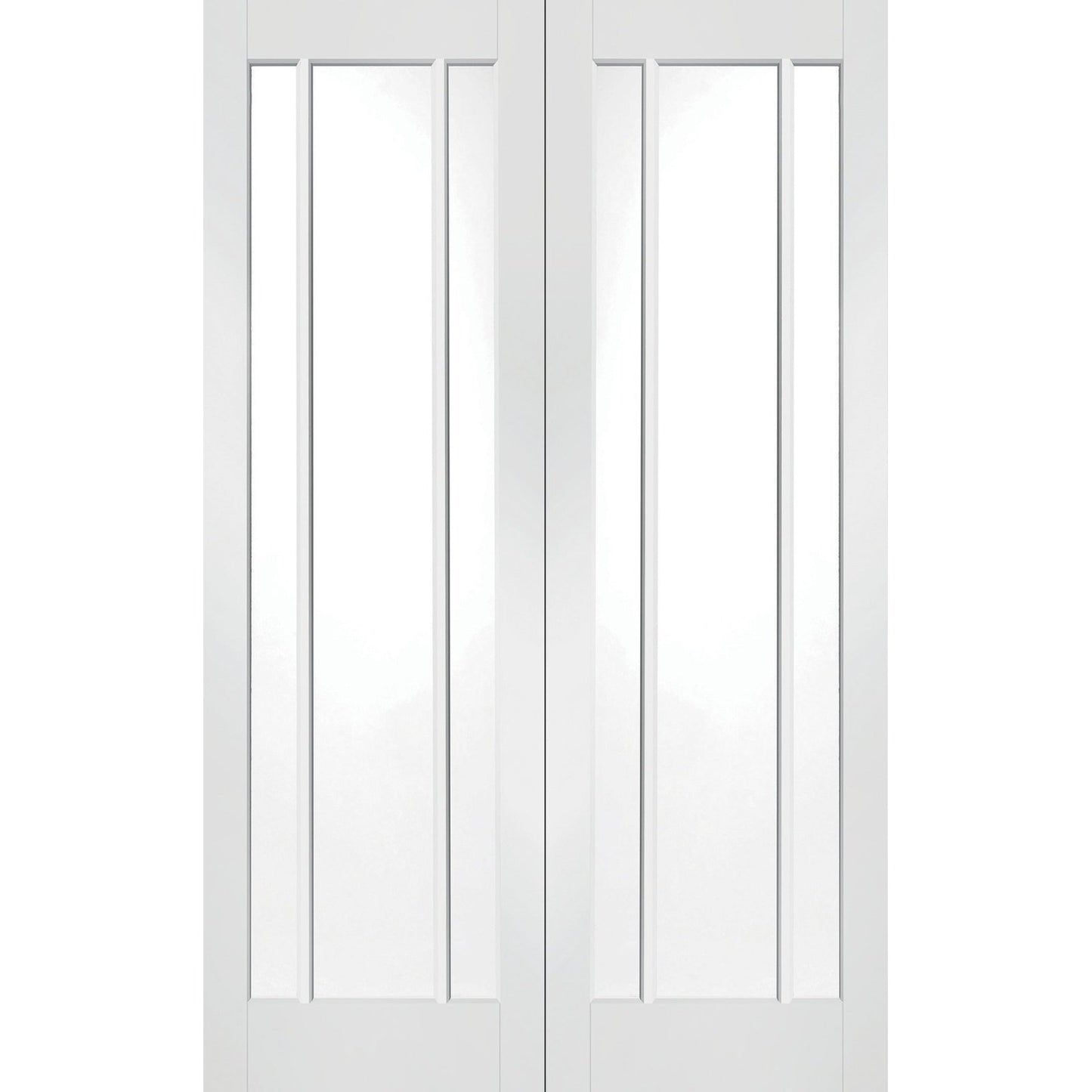 Internal White Primed Worcester Door Pair with Clear Glass