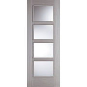 Light Grey Vancouver Glazed 4L FD30 Fire Rated Internal Door