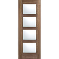 Walnut Vancouver Glazed 4L FD30 Fire Rated Internal Door